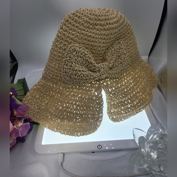 Bundle-Summer Sombrero -Straw Crochet Sun or Beach Hat, Handmade Vintage main image 7